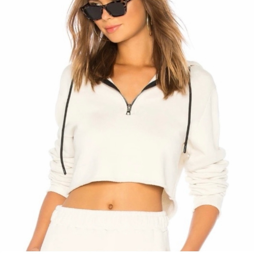 Cotton Citizen Cotton Brooklyn Cropped Zipped Hoodie Size Small